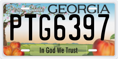 GA license plate PTG6397