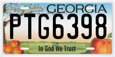 GA license plate PTG6398
