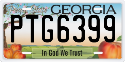 GA license plate PTG6399