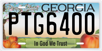 GA license plate PTG6400