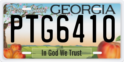 GA license plate PTG6410