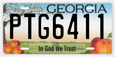 GA license plate PTG6411
