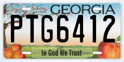 GA license plate PTG6412