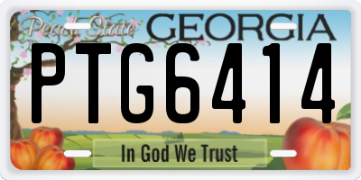 GA license plate PTG6414