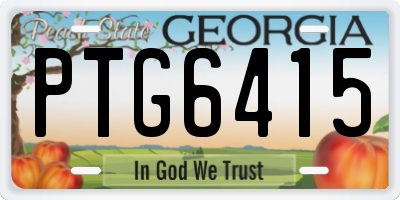 GA license plate PTG6415