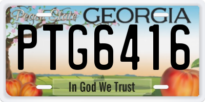 GA license plate PTG6416
