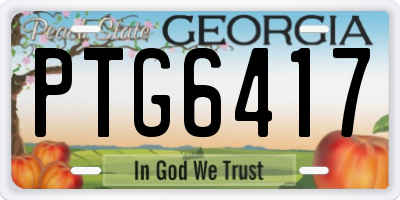 GA license plate PTG6417