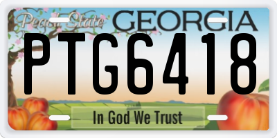 GA license plate PTG6418