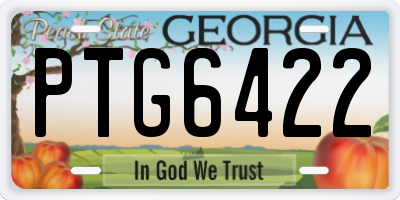 GA license plate PTG6422