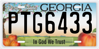 GA license plate PTG6433