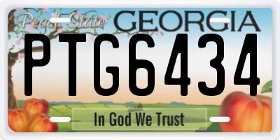 GA license plate PTG6434