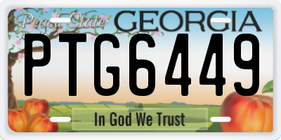 GA license plate PTG6449