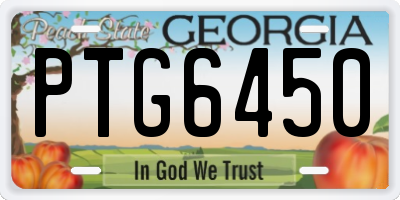GA license plate PTG6450