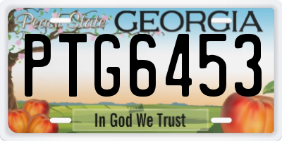 GA license plate PTG6453