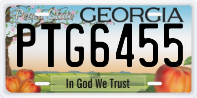GA license plate PTG6455