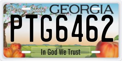 GA license plate PTG6462