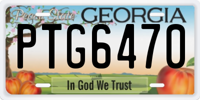 GA license plate PTG6470
