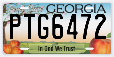 GA license plate PTG6472