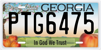 GA license plate PTG6475