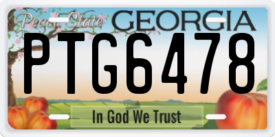 GA license plate PTG6478