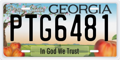 GA license plate PTG6481