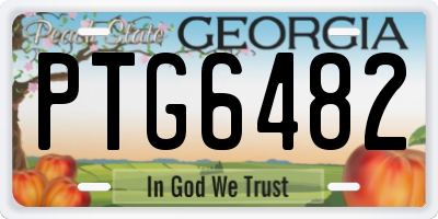 GA license plate PTG6482