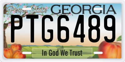 GA license plate PTG6489