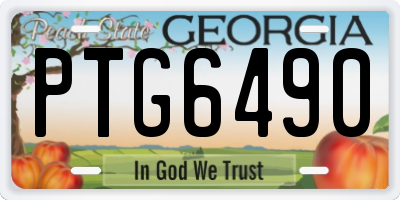 GA license plate PTG6490