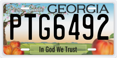 GA license plate PTG6492