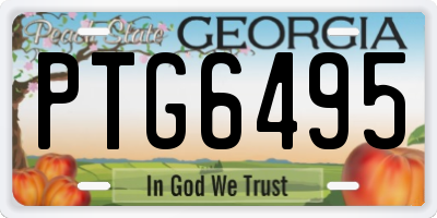 GA license plate PTG6495