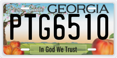 GA license plate PTG6510