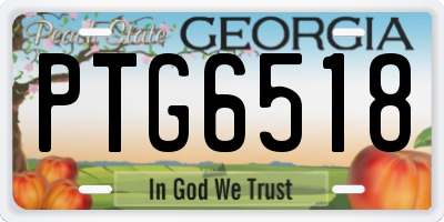 GA license plate PTG6518