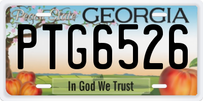 GA license plate PTG6526