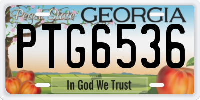 GA license plate PTG6536