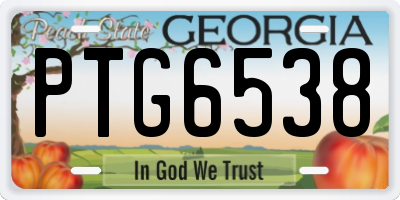 GA license plate PTG6538