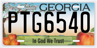 GA license plate PTG6540