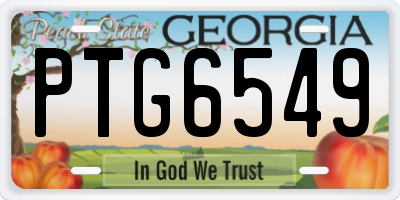 GA license plate PTG6549