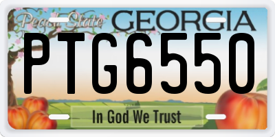 GA license plate PTG6550