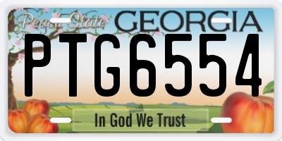 GA license plate PTG6554