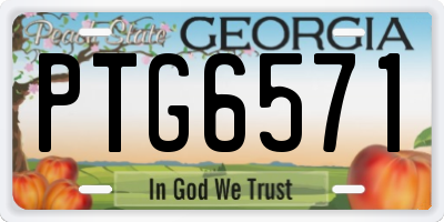 GA license plate PTG6571