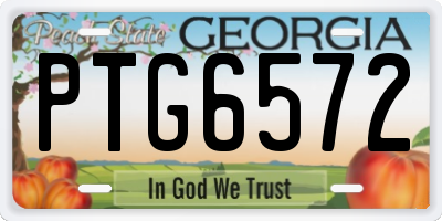 GA license plate PTG6572