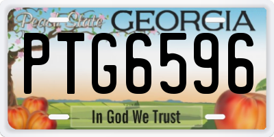 GA license plate PTG6596