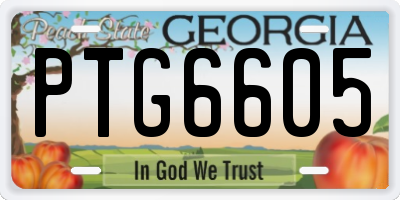 GA license plate PTG6605
