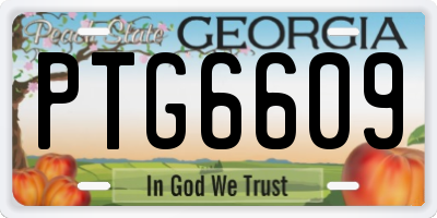 GA license plate PTG6609