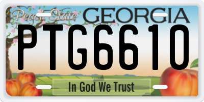 GA license plate PTG6610