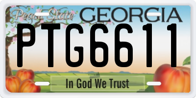 GA license plate PTG6611