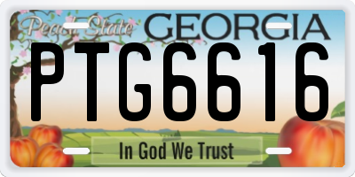 GA license plate PTG6616