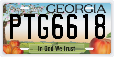 GA license plate PTG6618