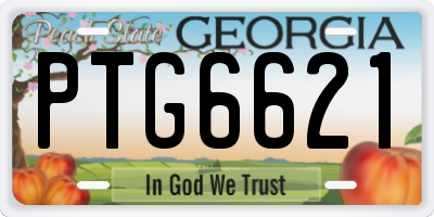 GA license plate PTG6621