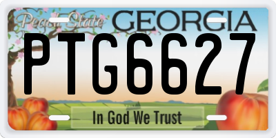 GA license plate PTG6627